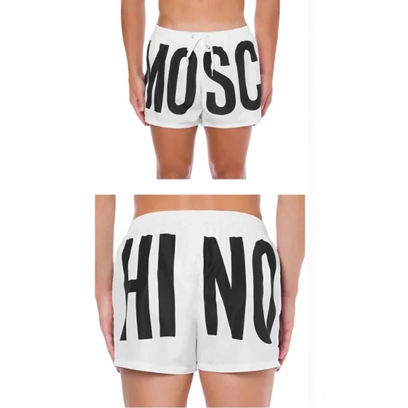 Moschino: Logo Print Swim Shorts Nwt Athletic